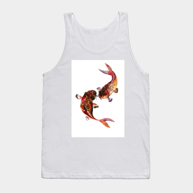 KOI Fish Feng Shui Art, Two Koi Tank Top by surenart